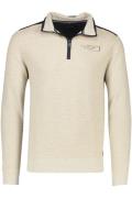 Casa Moda sweater beige en zwart half zip