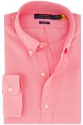 linnen Polo Ralph Lauren casual overhemd slim fit roze