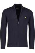 katoenen Lyle & Scott vest effen donkerblauw rits