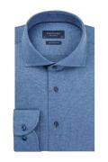 Profuomo overhemd blauw knitted jersey