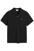 Zwart katoenen Gant polo regular fit