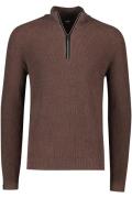 Vanguard trui half zip bruin normale fit katoen