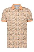 Oranje geprint A Fish Named Fred polo katoen slim fit