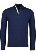 Portofino trui half zip donkerblauw katoen