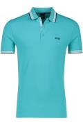 Katoenen Boss Paddy polo effen blauw normale fit