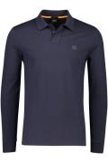 2-knoops Boss donkerblauwe polo katoen slim fit