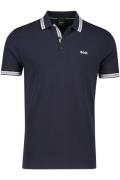 Katoenen Boss polo 3-knoops donkerblauw Paddy regular fit