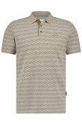 State of Art polo 3-knoops wijde fit beige geprint