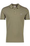 Katoenen Gant polo regular fit effen groen