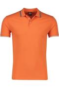 Colmar polo korte mouw oranje effen katoen slim fit