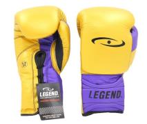 Legend Sports Veter bokshandschoenen heren/dames mat goud-paars leer