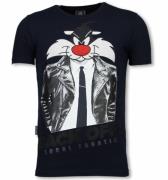 Local Fanatic Pussy cat rhinestone t-shirt