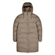 Rains 15070 long puffer jacket taupe