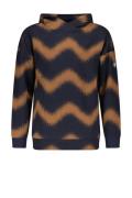 Bellaire  Jongens hoodie met aop waves toffee