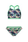 Just Beach Meisjes bikini met gevlochten achterkant tropical palms