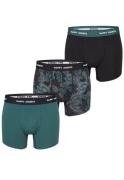 Happy Shorts Heren boxershorts trunks bladeren groen/zwart 3-pack