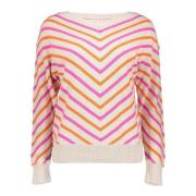 Geisha 44000-10 721 pullover stripes v light sand/orange/pink