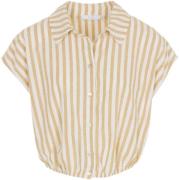 By-Bar Amsterdam Bieke linen stripe blouse ochre