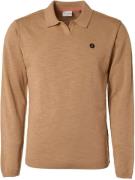 No Excess Polo korte mouw gebreid garment dyed desert