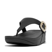 FitFlop Lulu crystal-buckle leather toe-post sandals