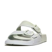 FitFlop Iqushion iridescent two-bar buckle slides