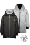 NoNo Meisjes reversible winterjas halflang met capuchon bay jet