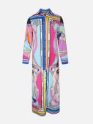 Mucho Gusto Dress francis bay pink and blue with chains
