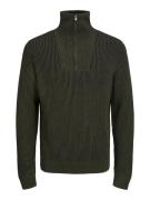 Jack & Jones Jprblacharlie knit half zip donker