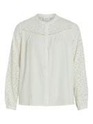 Vila Viwasa o-neck ls embroidery top ecru