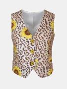 Mucho Gusto Gilet lesbos luipaardprint met zonnebloemen