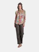 Mucho Gusto Blouse vinci met panterprint en kunstzinnige gedrukte tasj...