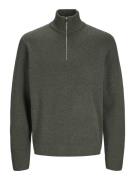 Jack & Jones Jprblamilano stitch knit half zip s donker