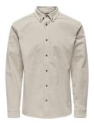 Only & Sons Onsmichael 18w reg cord stretch ls beige