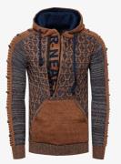 Rusty Neal heren trui camel hoodie 13362