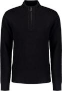 No Excess Pullover half zipper solid jacquard black