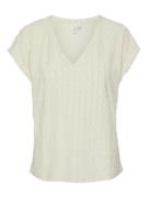 Vero Moda Vmopanila ss v-neck t-shirt beige