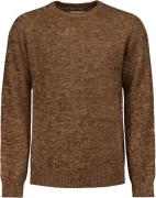 No Excess Pullover crewneck 3 coloured rib brown