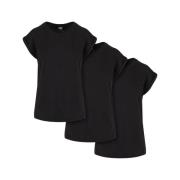 Urban Classics Dames verlengd schouder t-shirt (set van 3)