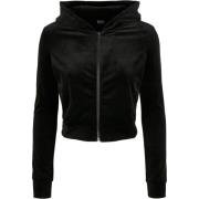 Urban Classics Dames fluwelen korte volledige zip hoodie