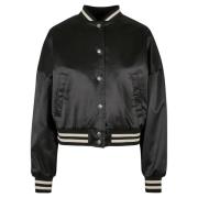 Urban Classics Dames satijnen oversized varsity jacket