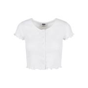 Urban Classics Dames ribbed button-down crop top