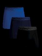 Muchachomalo Boxershort solid microfiber blauw zwart 3 pack