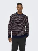 Only & Sons Onsmusa reg 3 struc crew knit