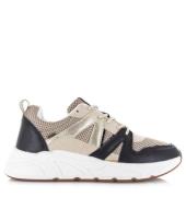 Poelman – /beige sneakers van mesh lage sneakers dames