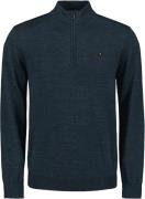 No Excess Pullover half zip 2 coloured melang navy