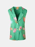 Mucho Gusto ® gilet zanè groen tulpenprint