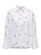 Only onlnew lina grace ls emb shirt noos 15283743 bright white/heart