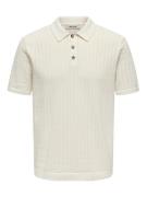 Only & Sons Onsmoon reg 12 ss polo knit off-white