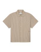 Olaf Hussein Boxy seersucker stripe shirt ss korte mouw overhemden m20...