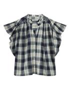 Summum Sleeveless blouse crinkle check 2s3276-12217